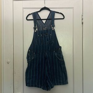 No Excuses Striped Overalls